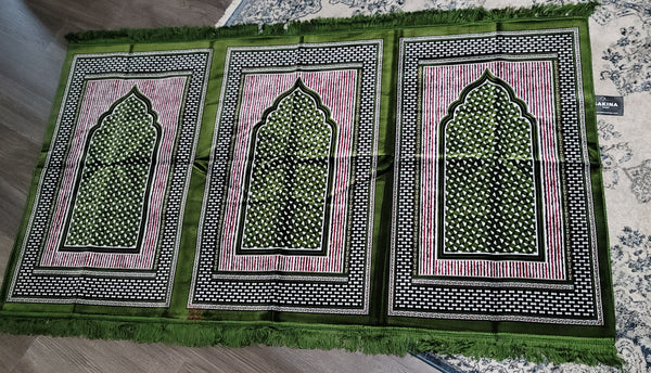 Multi Person Turkish Prayer Rug- Green #4