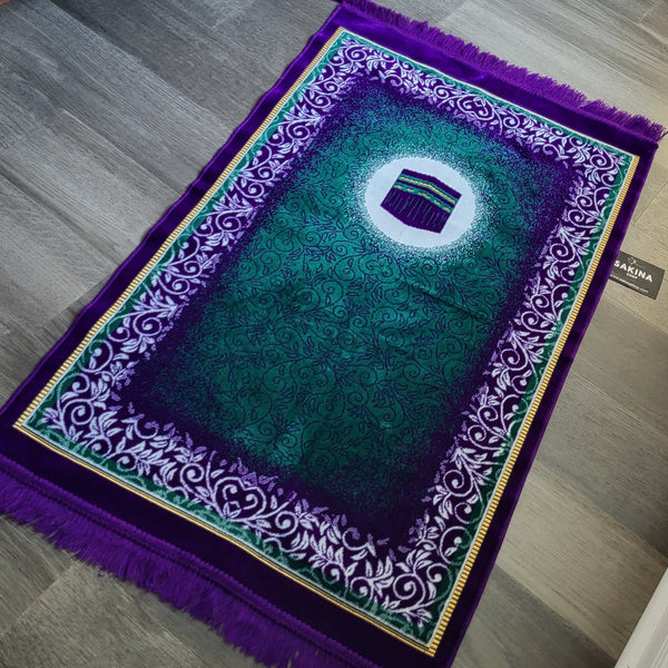 Kaaba Turkish DAILY Plush Prayer Rug PURPLE